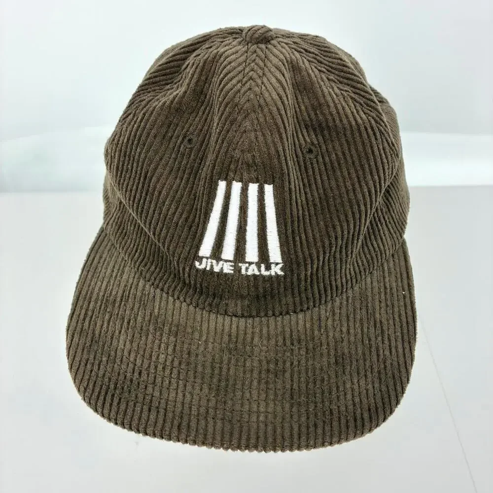 Jive Talk Embroidered Brown Corduroy Baseball Trucker Hat Cap